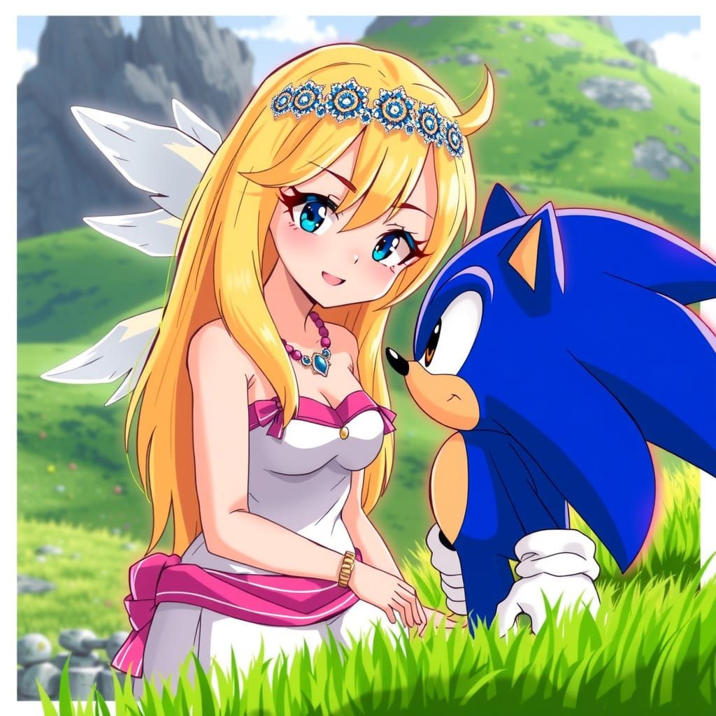 Anime Angel Meets Sonic in Greenhill Zone