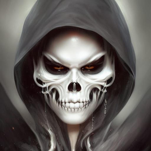 Spectral Death Portrait with Shimmer Cloak