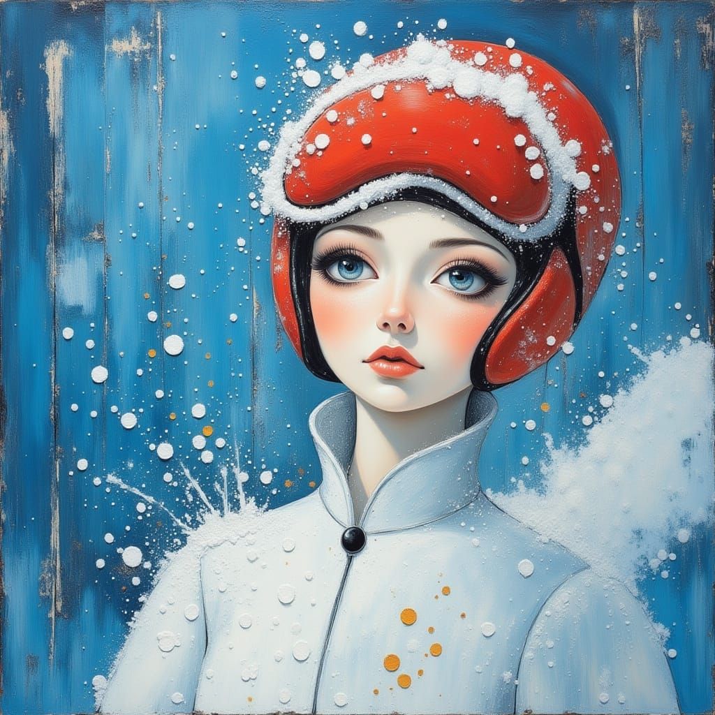 Exquisite Female Skier with Prismatic Reflections