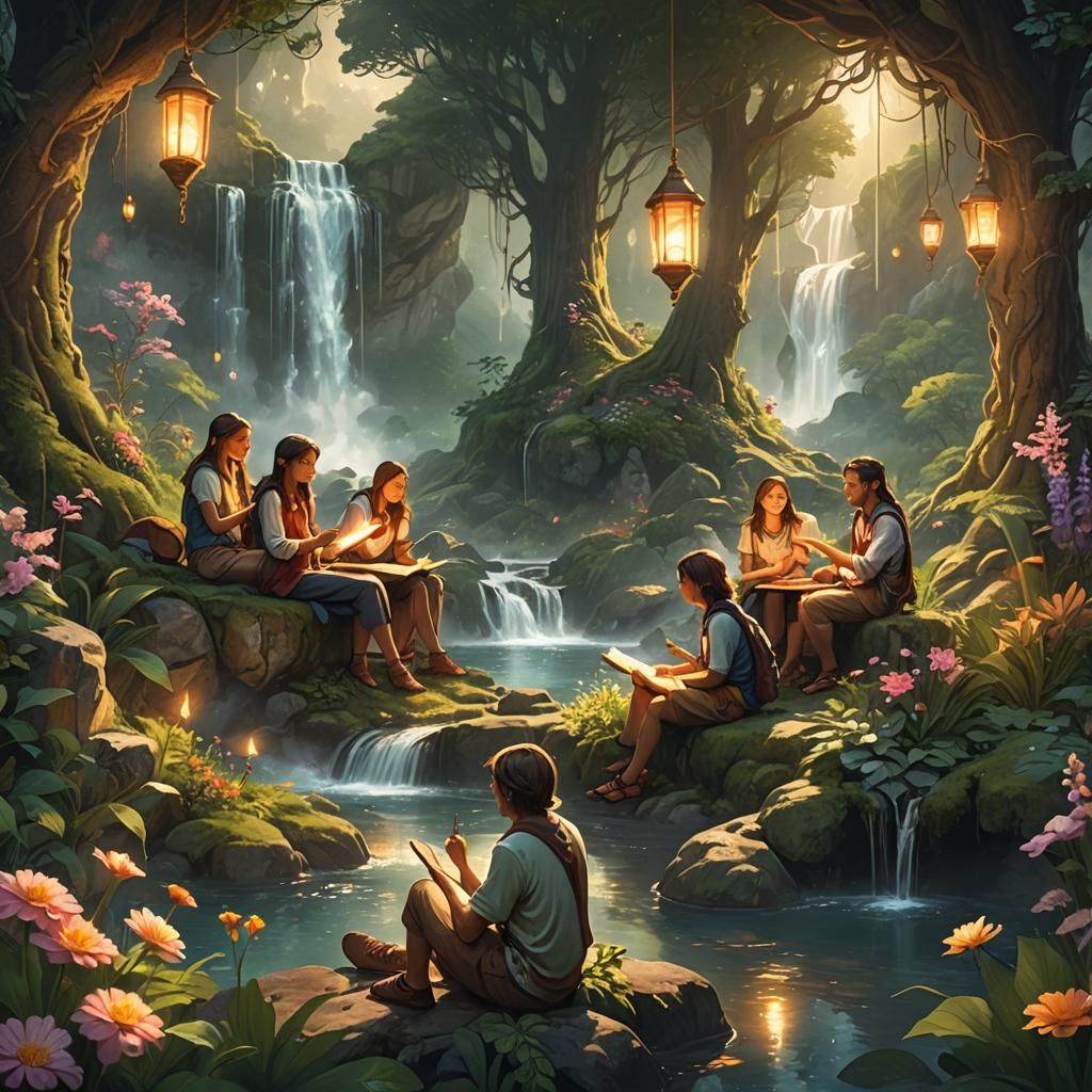 Enchanted Forest Friends: A Matte Painting