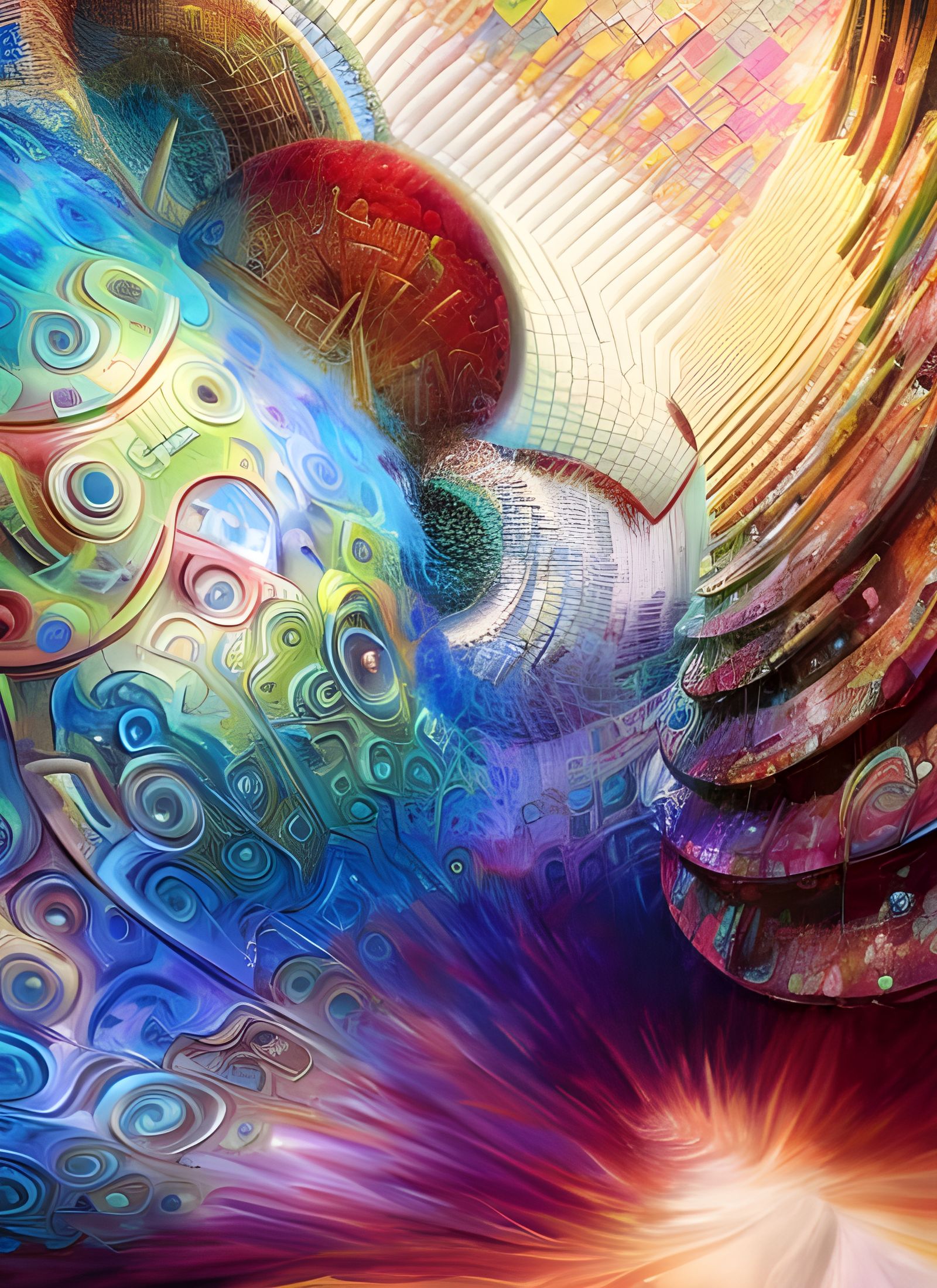 Intricate Polychromatic Geometric Abstract in 8K