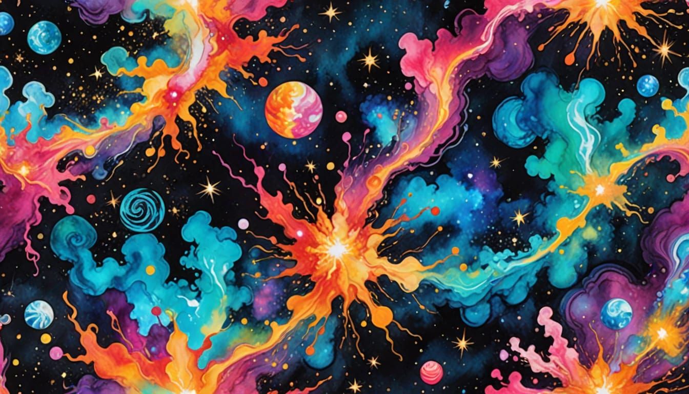 Vibrant Cosmic Swirls in Glittering Holographic Space