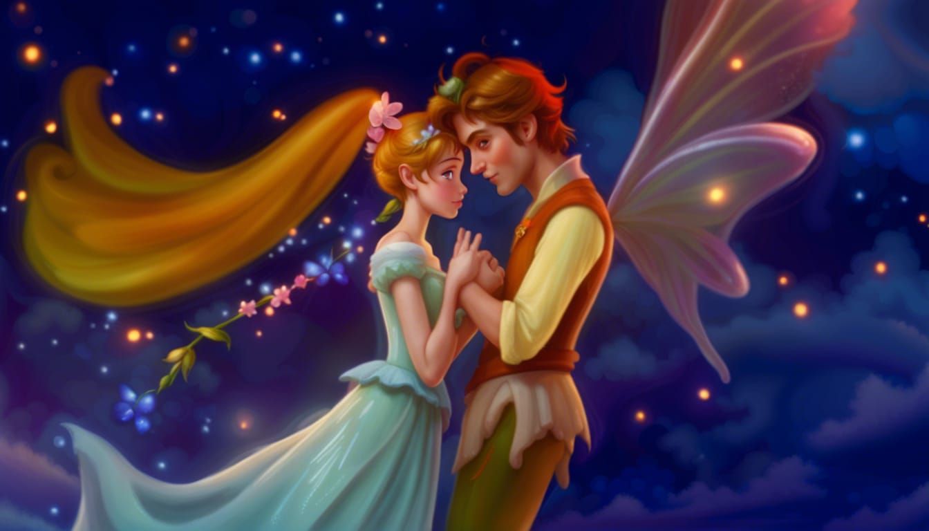 Thumbelina and Prince Cornelius: Disney Animation Style