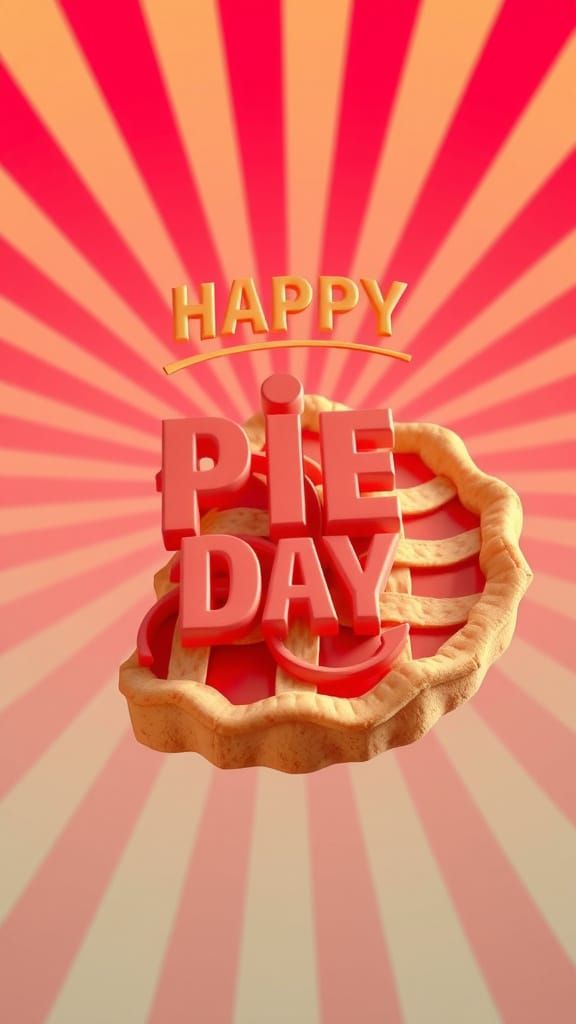 Whimsical 3D Pie Celebration in Vibrant Colors