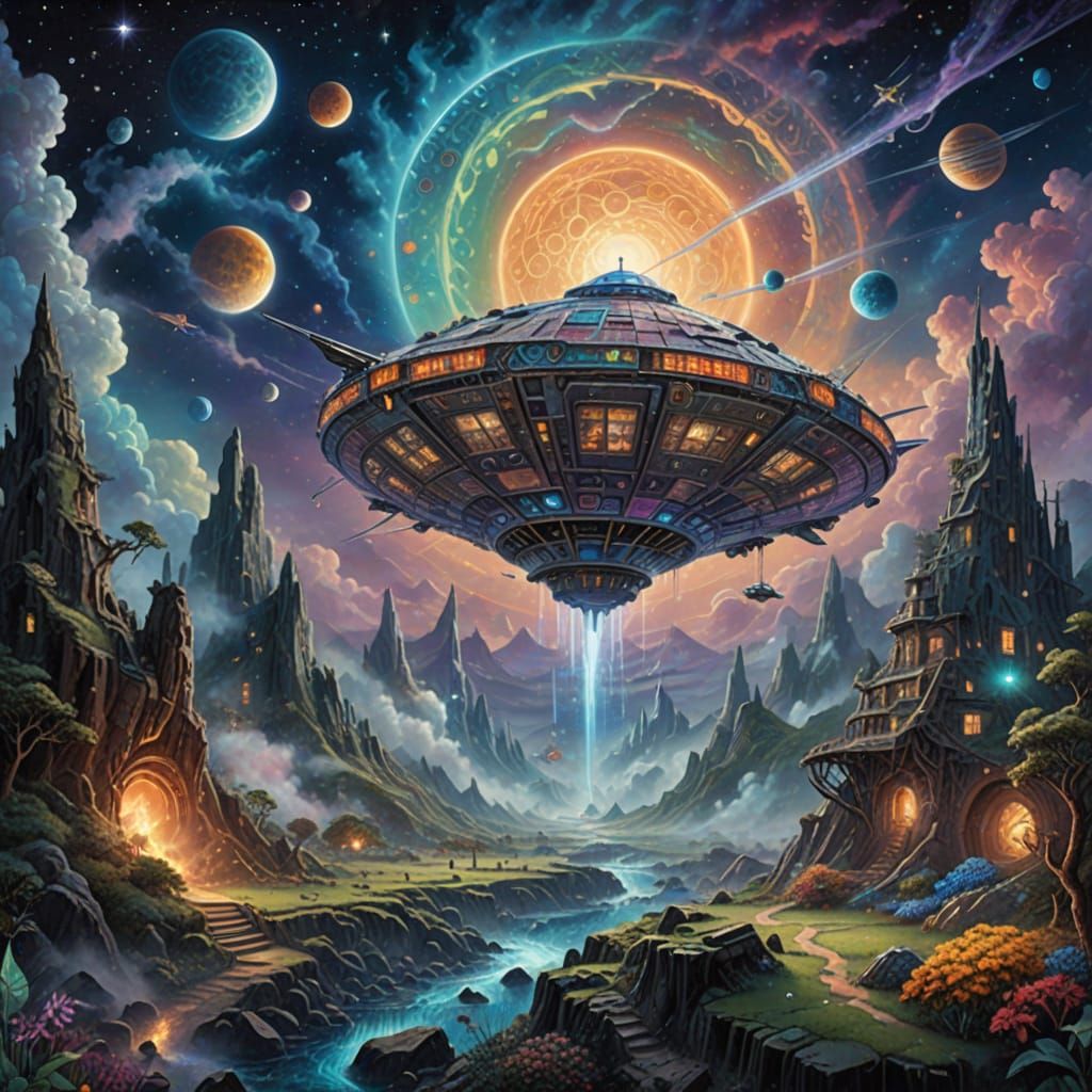 Cosmic Wreckage on the Lunar Surface: An Ethereal Fantasy in...