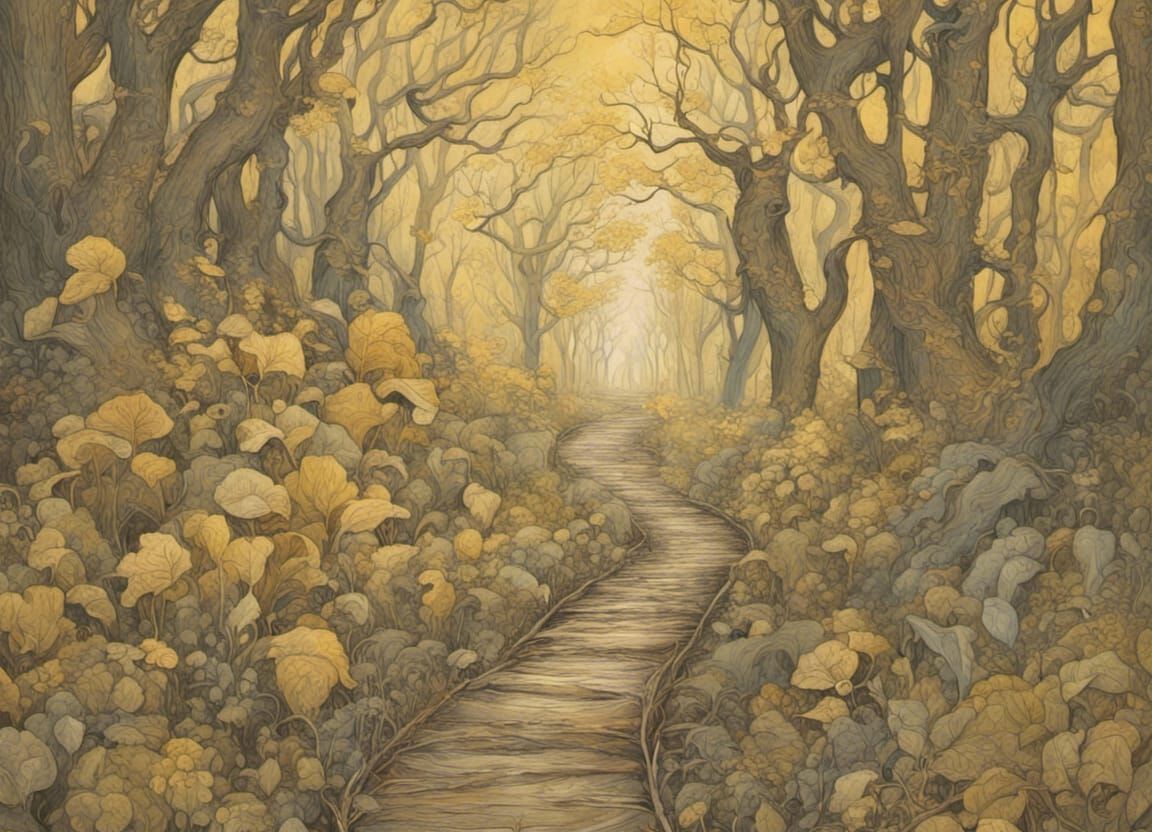 Autumnal Crossroads: Two Paths in a Yellow Wood