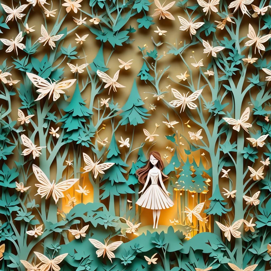 Anna Kendrick Kirigami in Enchanted Forest