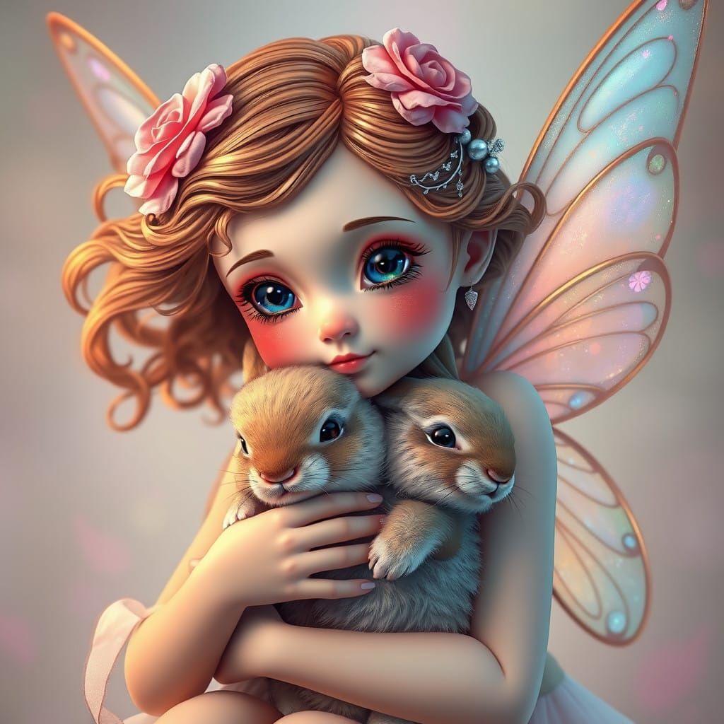 Magical Fairy Cuddles Fluffy Bunny Friend
