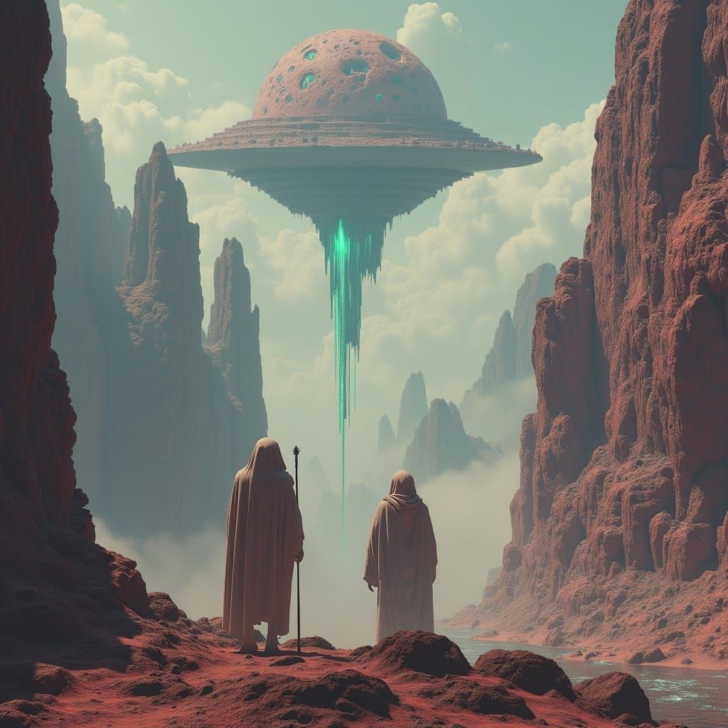 Alien Scientist on Distant Crystalline Planet