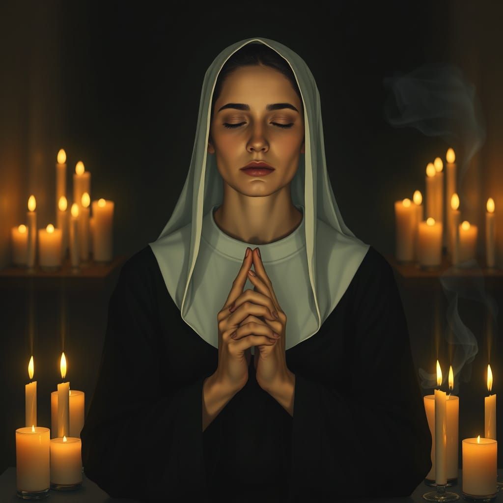 A Contemplative Woman in Cuaresma Silence