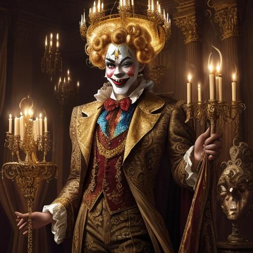 Baroque Masquerade Meets Circus Art, Toulouse-Lautrec Style