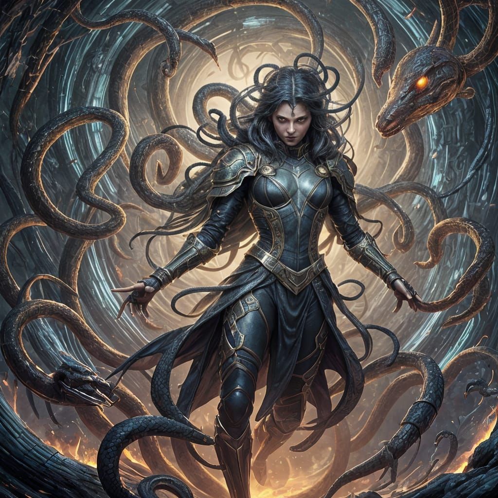 Surreal Hybrid Creature: Snake, Spider, Scorpion, Human Fusi...