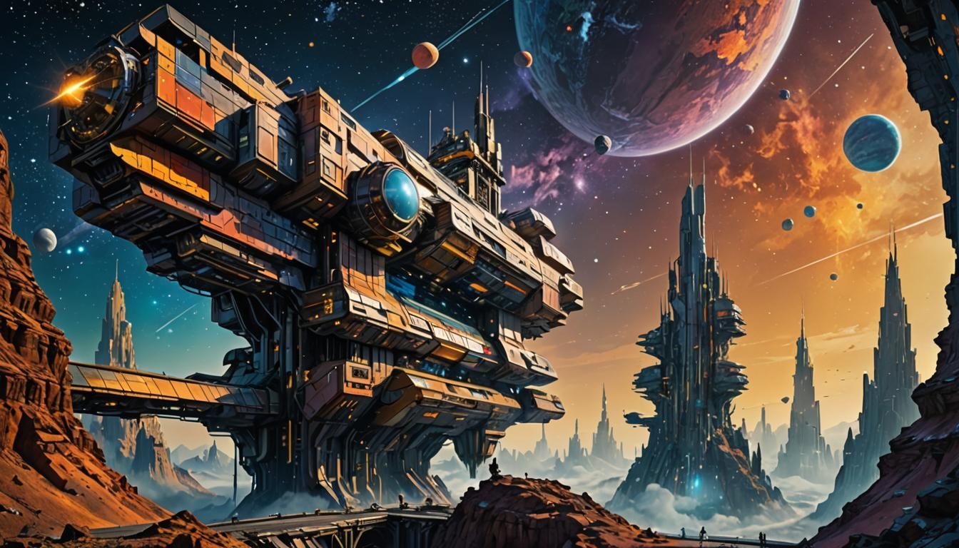 Futuristic Dreamscape in Chris Foss Style