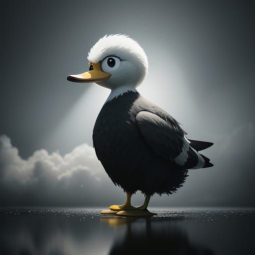 Cinematic Donald Duck Portrait in Hyperrealistic Style