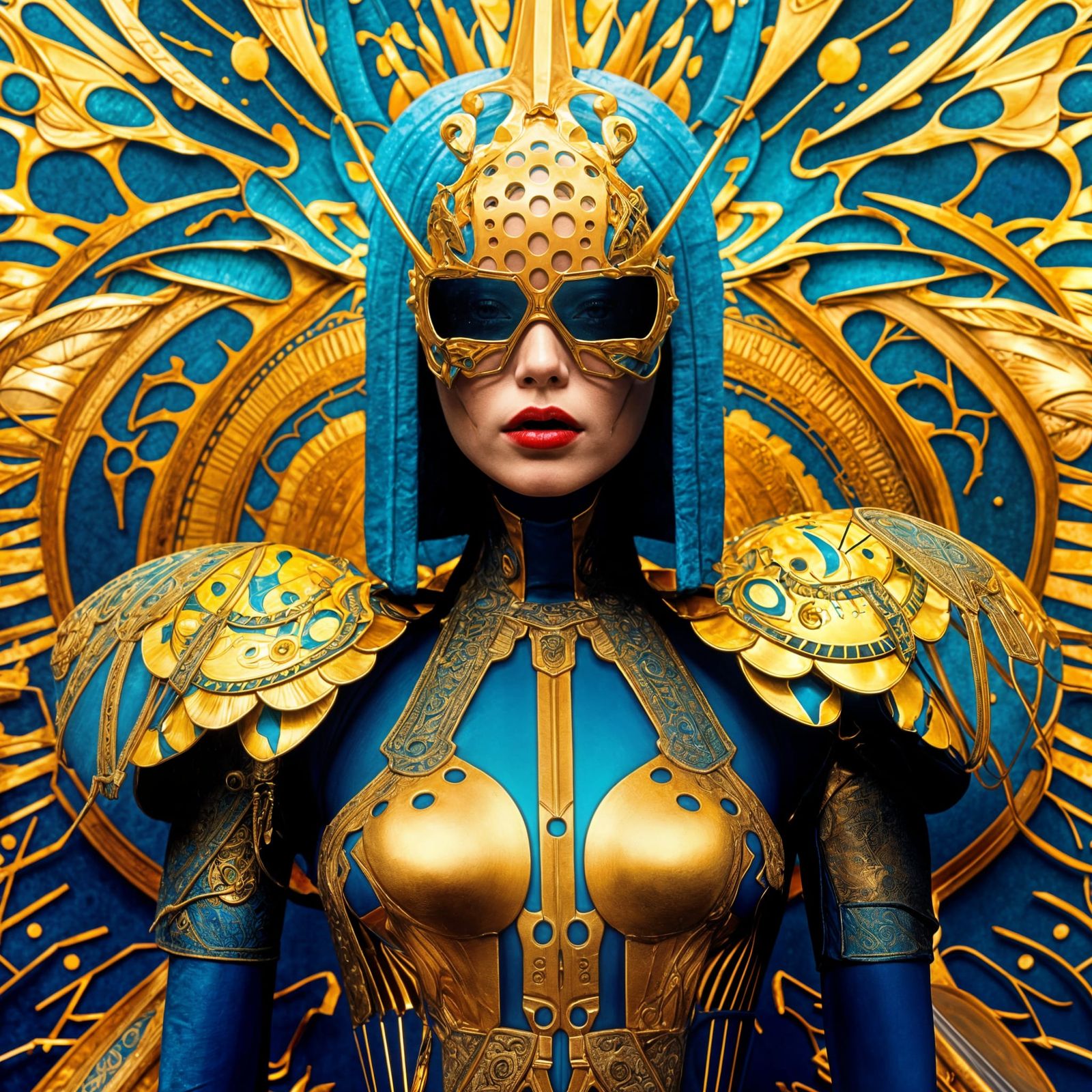 Praying Mantis in Jester Costume: Macabre Pop Art