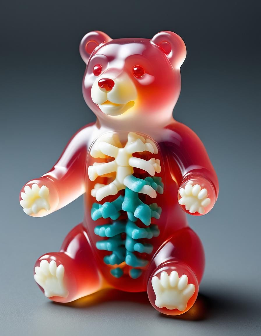 Anatomical Gummy Bear with Visible Bones