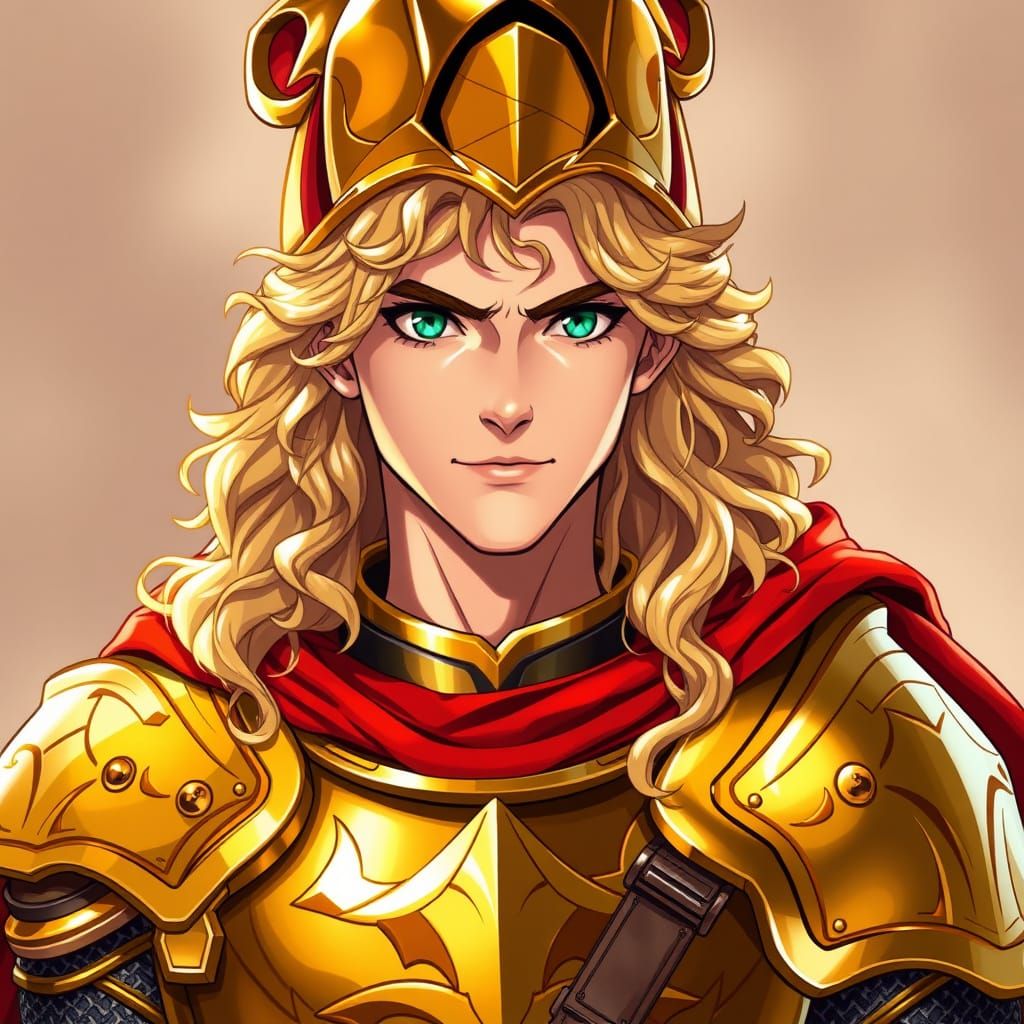 Regal Warrior in Golden Armor