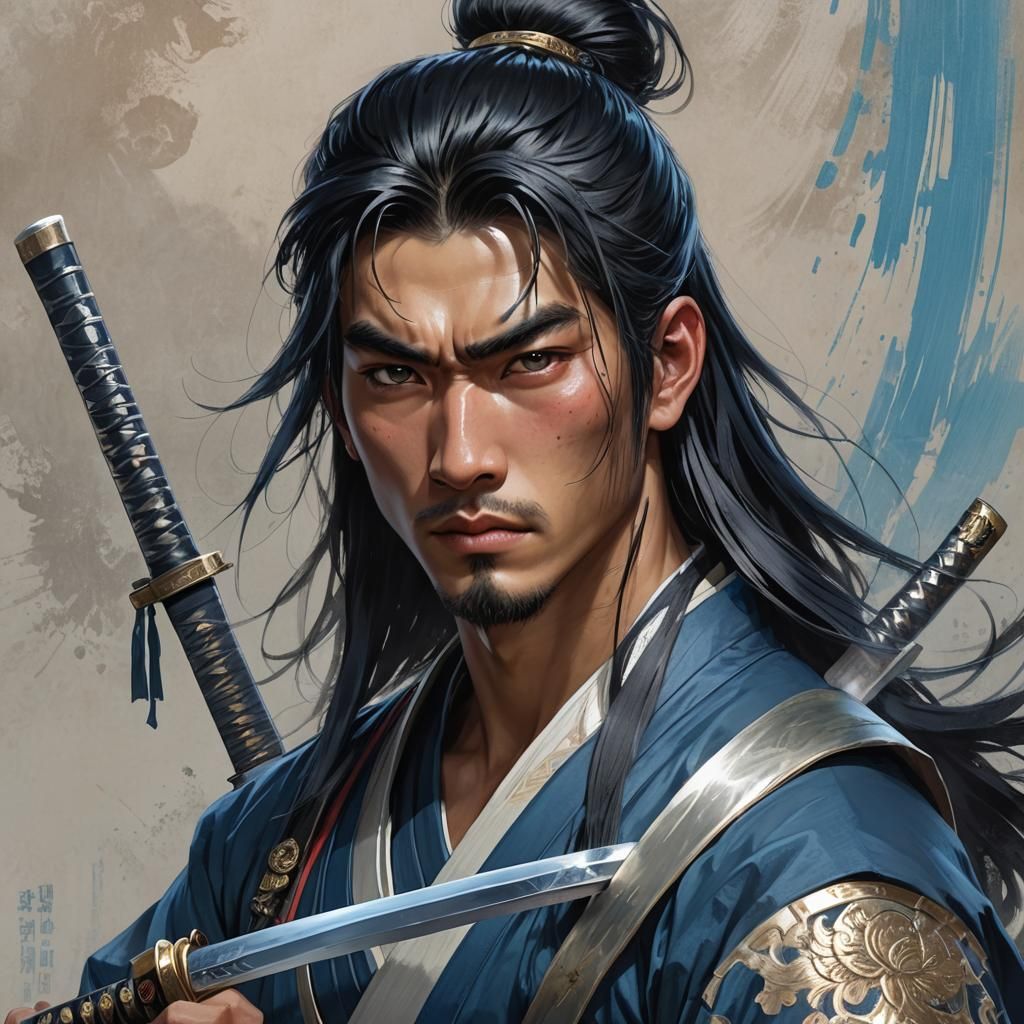 Regal Japanese War God Portrait in 8k