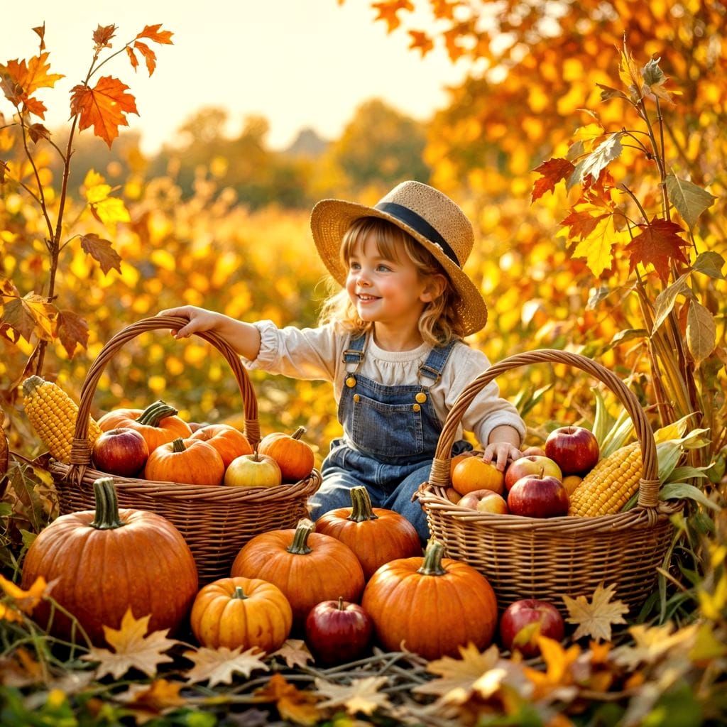 Radiant Autumn Harvest Oil Painting