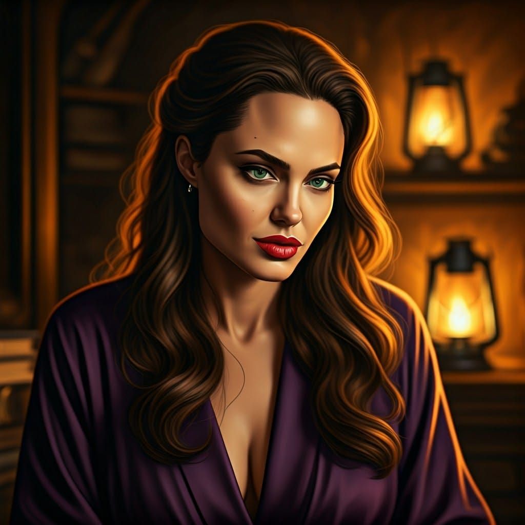 Ravishing Young Witch Reading Ancient Tomes