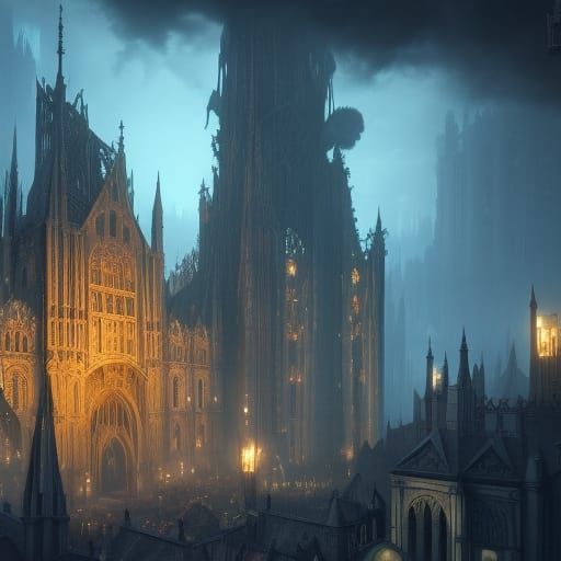 Fantastical Gothic City Concept Art