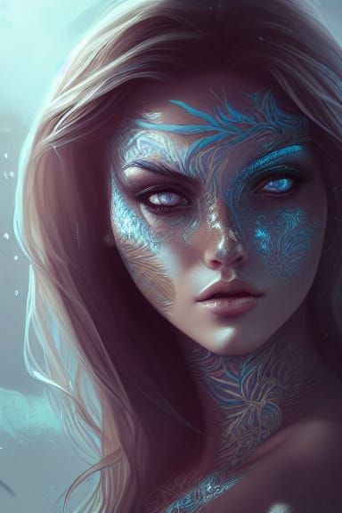 Beautiful Mermaid Portrait with Intricate Details