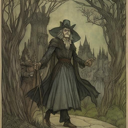 Wizard of Oz in Arthur Rackham Style