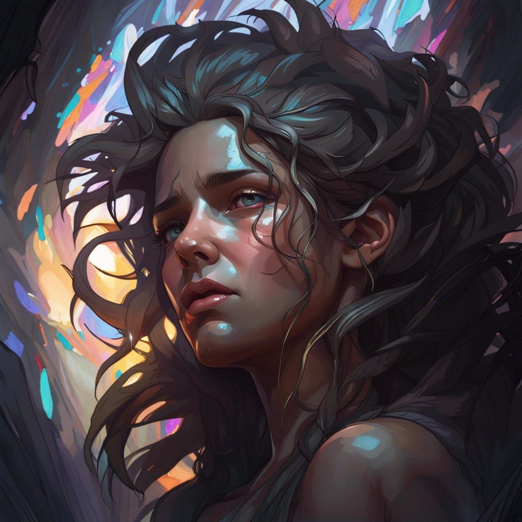 Depressed Person's World Collapsing, Detailed Concept Art