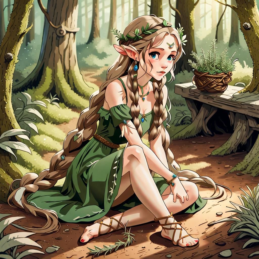 Forest Earth Fairy Practicing Nature Magic