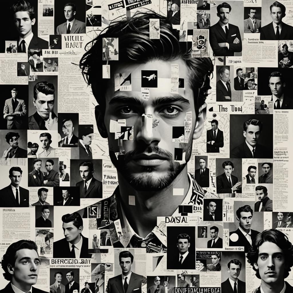 Surreal Male Beauty Collage with Dadaist Influences