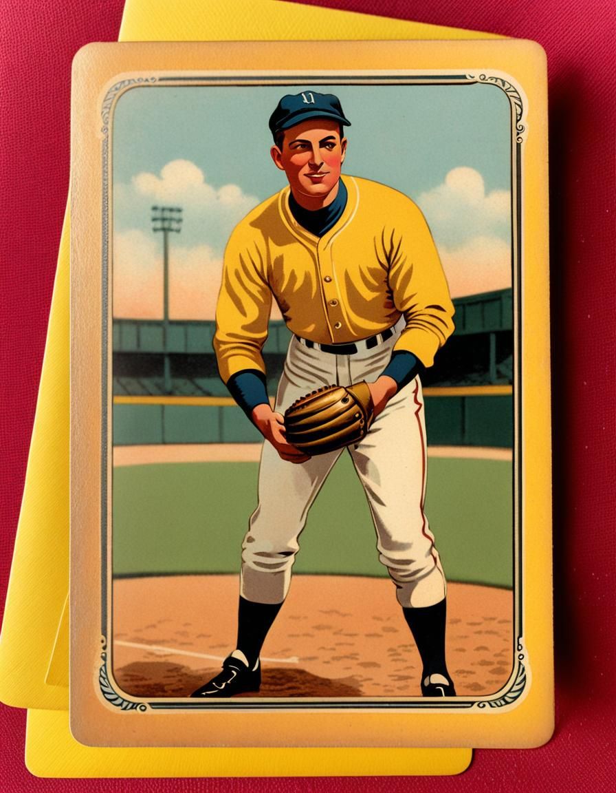 Vintage Baseball Card with Retro Charm