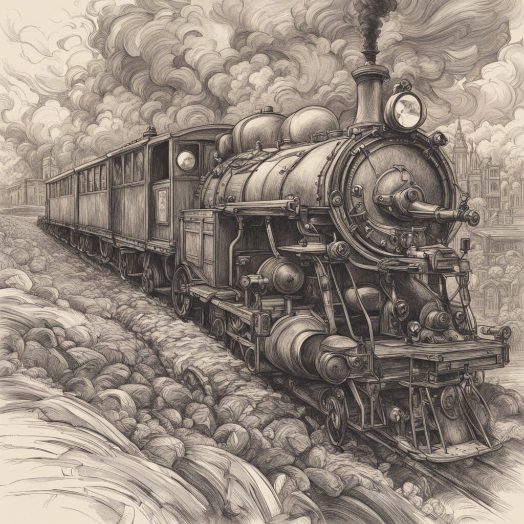 Vintage Ink Sketch in Misty Twilight