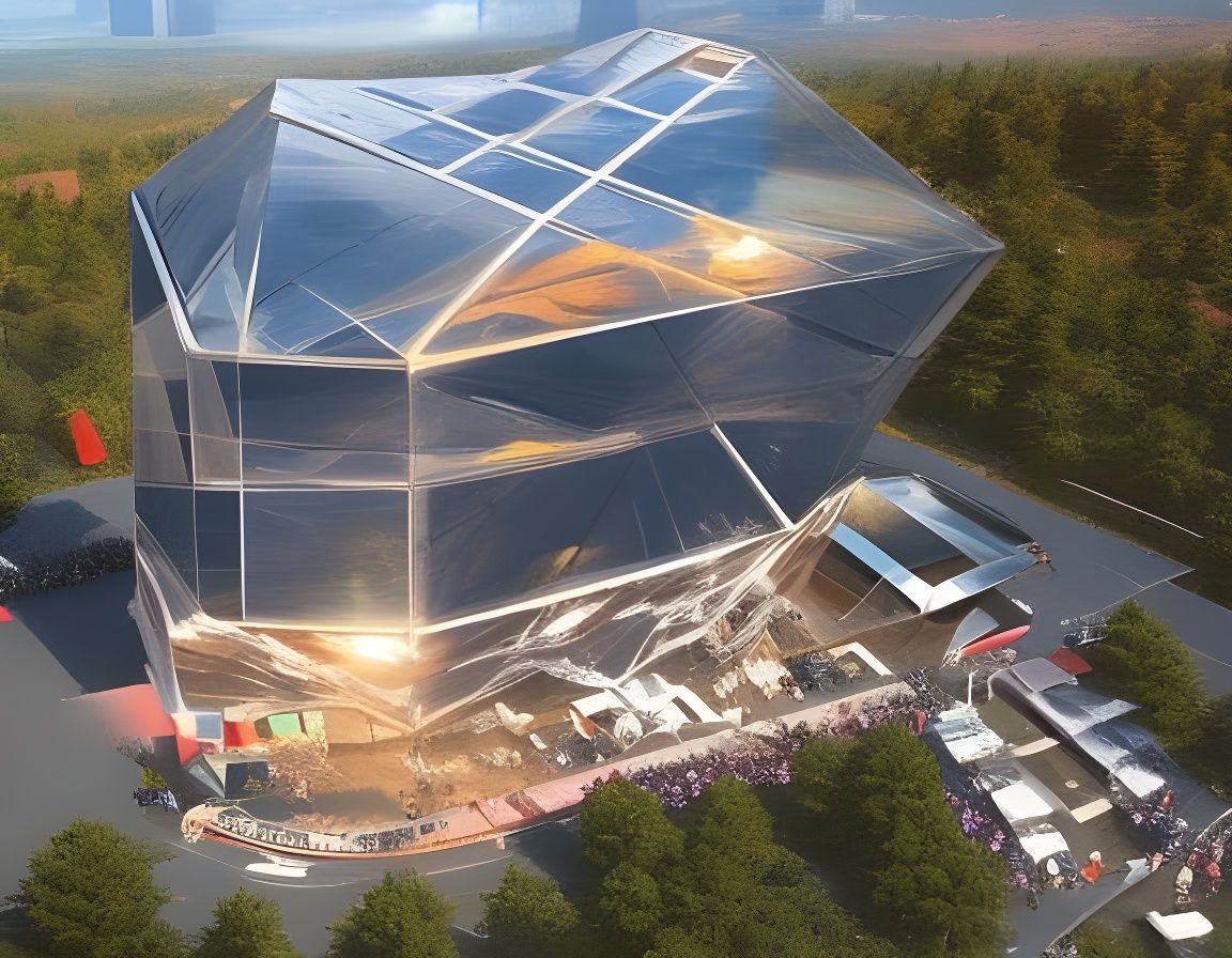 Rainbow Crystal Cubes in Gouache Impressionist Style