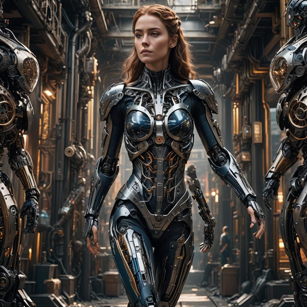 Bionic Woman in Digital Matte Painting