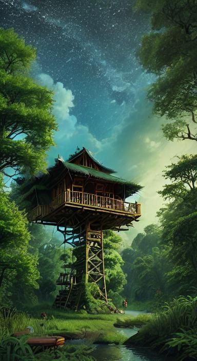 Enchanting Treehouse Retreat in Lush Canopy