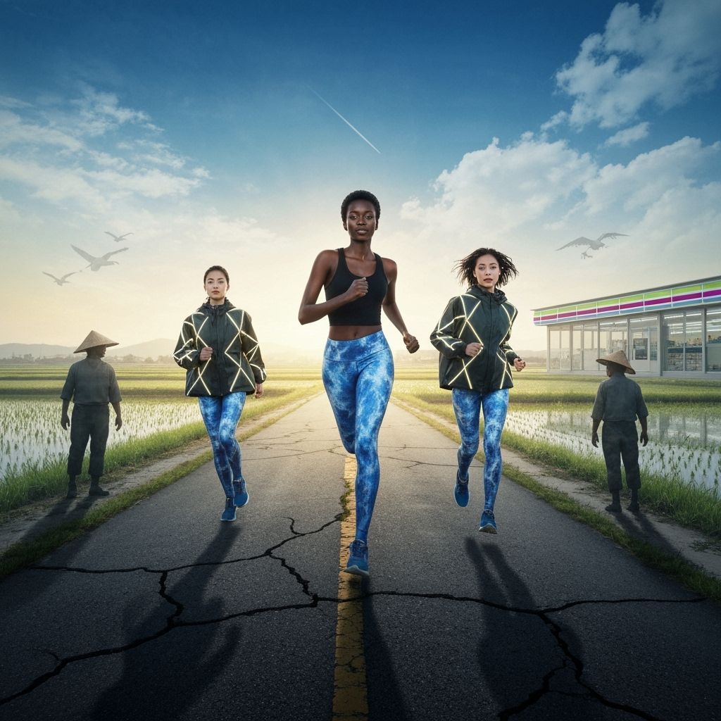 Ethereal Women Sprint Through Decaying Rural Japan