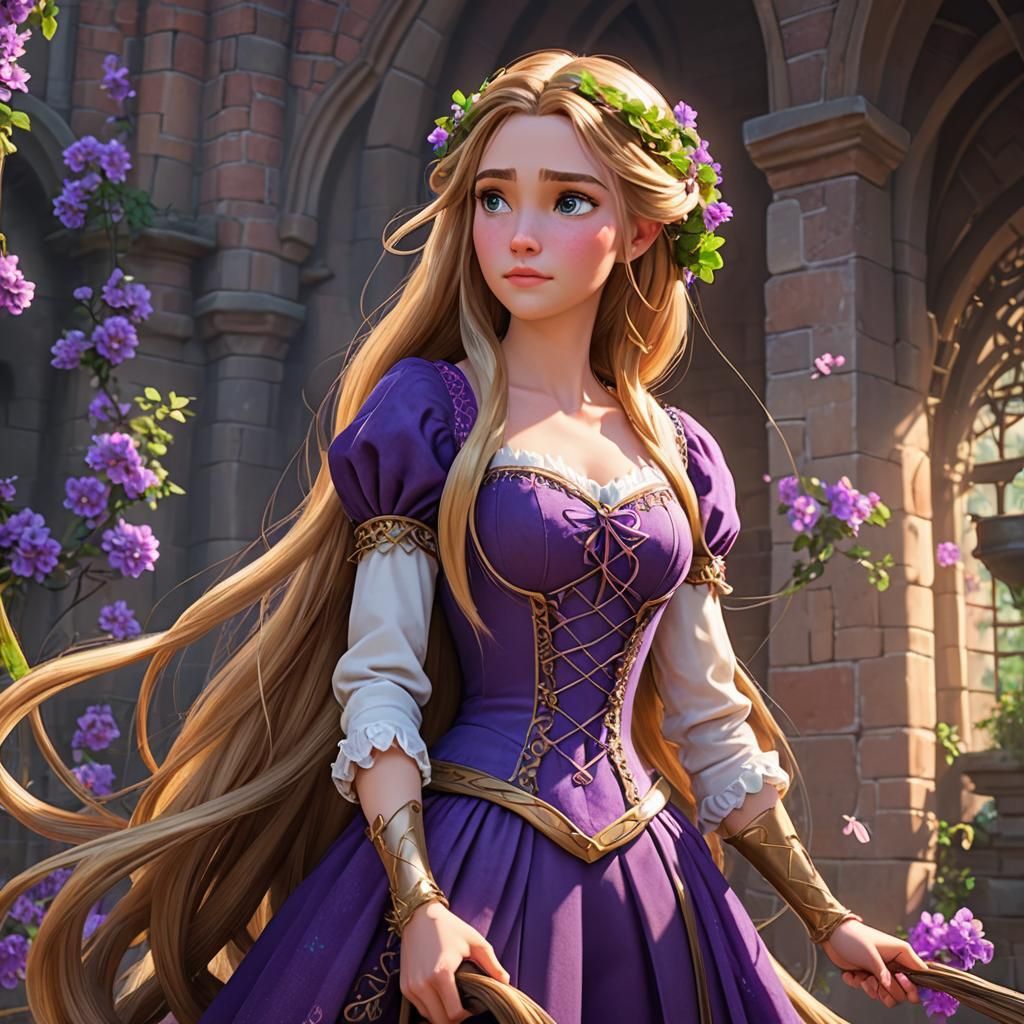 Rapunzel in 3D Anime Art Style