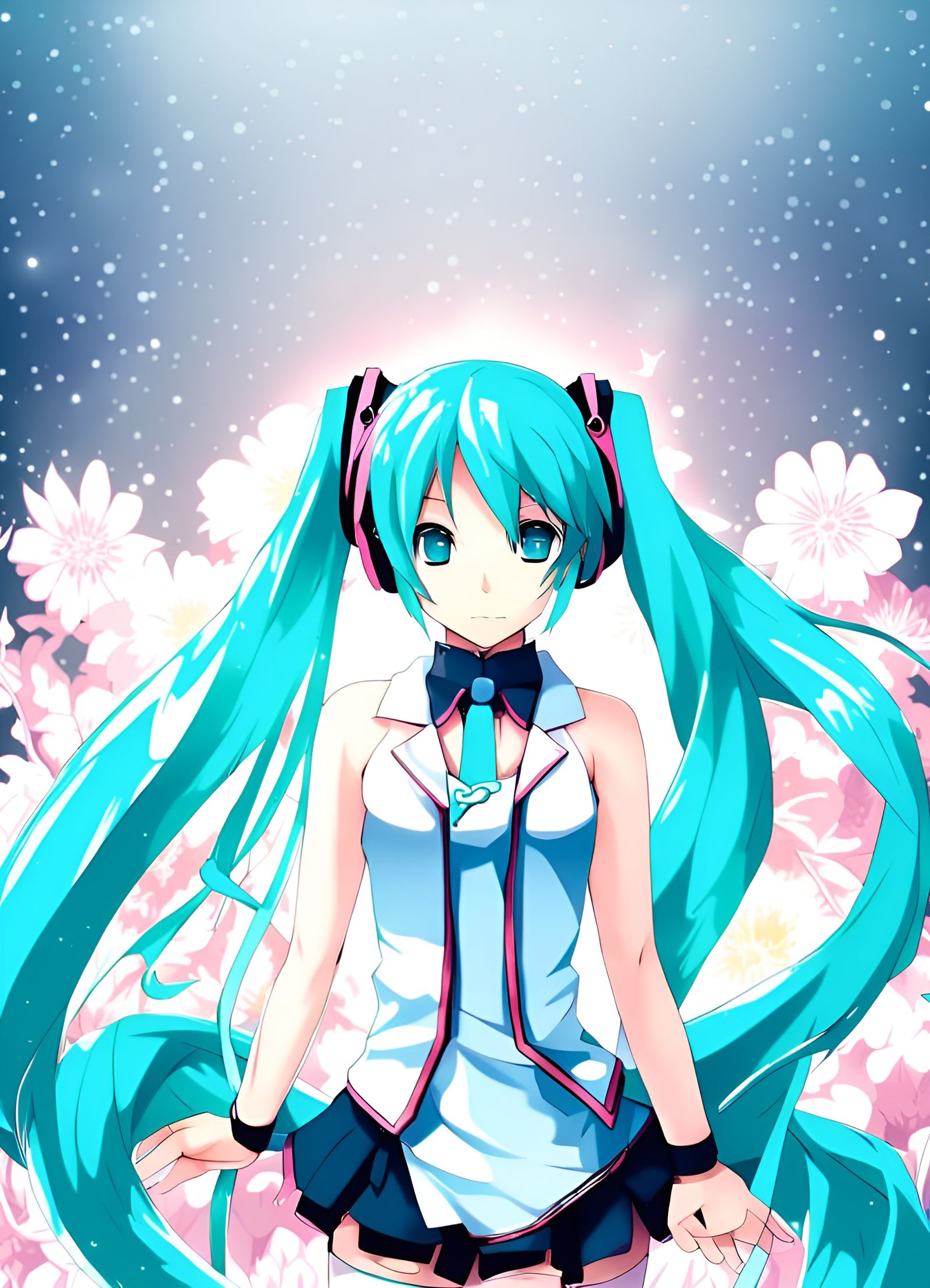 Hatsune Miku in Detailed Anime Art Style