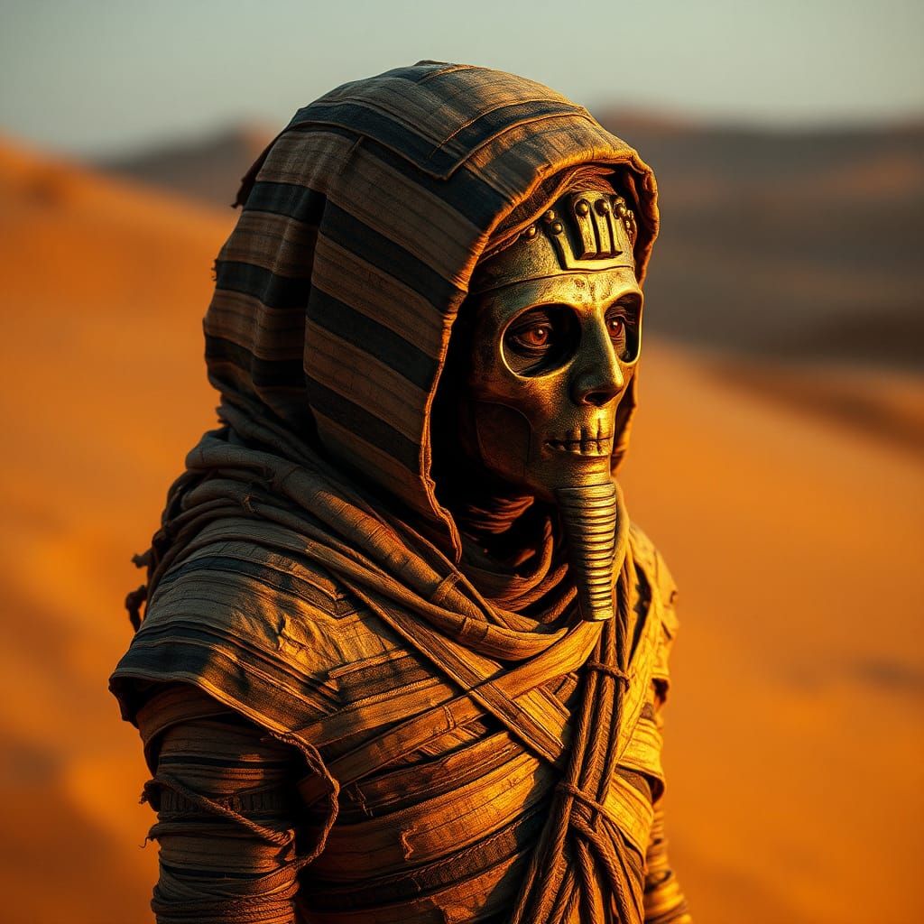 Egyptian Mummy in Dark Surrealist Style