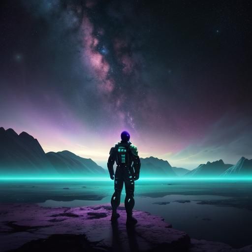 Astronauts Explore Glowing Nebula in Space, Cinematic Style