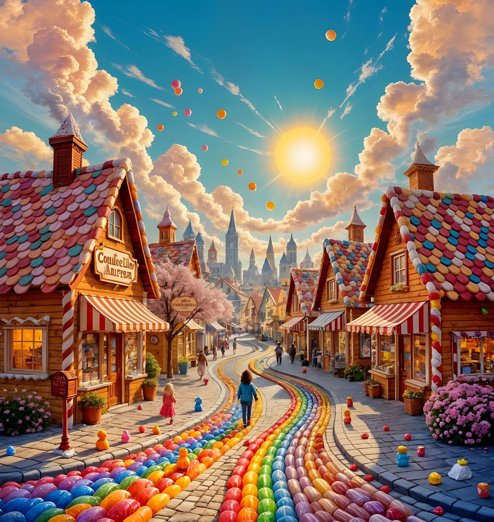 Confection Junction: A Whimsical Candy City Landscape