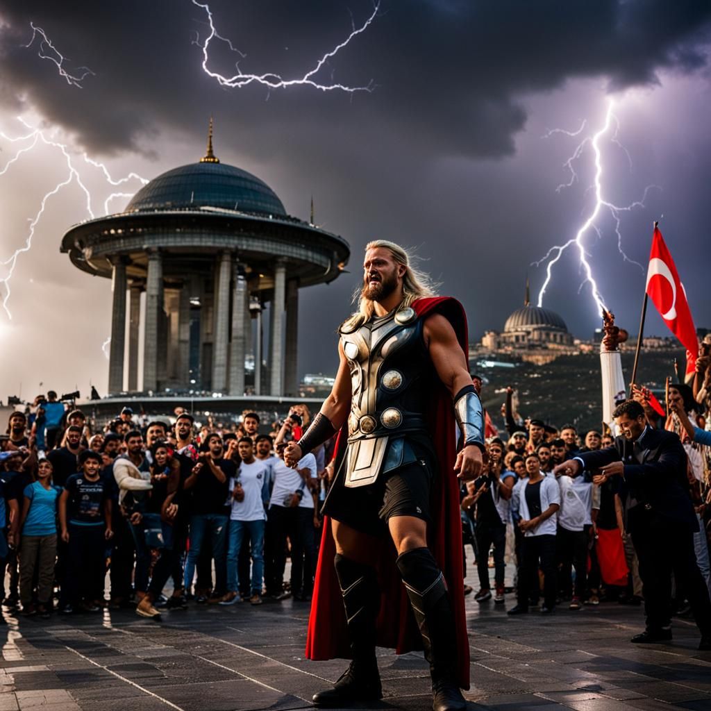 Thor Arrives in Istanbul's Taksim Square