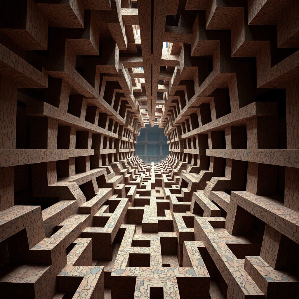 Mind Bending 3D Labyrinth in a Dazzling Digital Maze