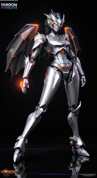 Mechanical Dragon Gladiator in Sci-Fi Arena