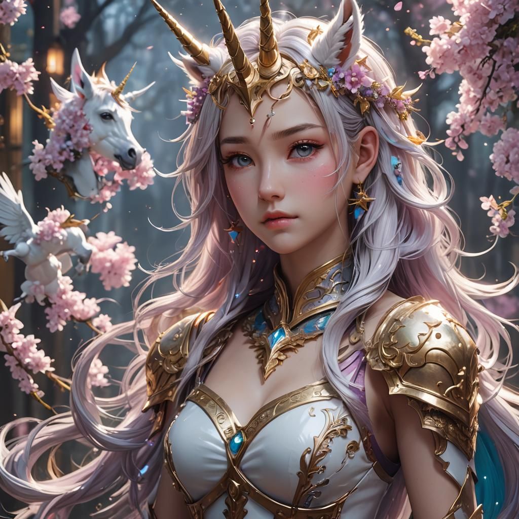 Anime Style Unicorn in 3D Digital Art