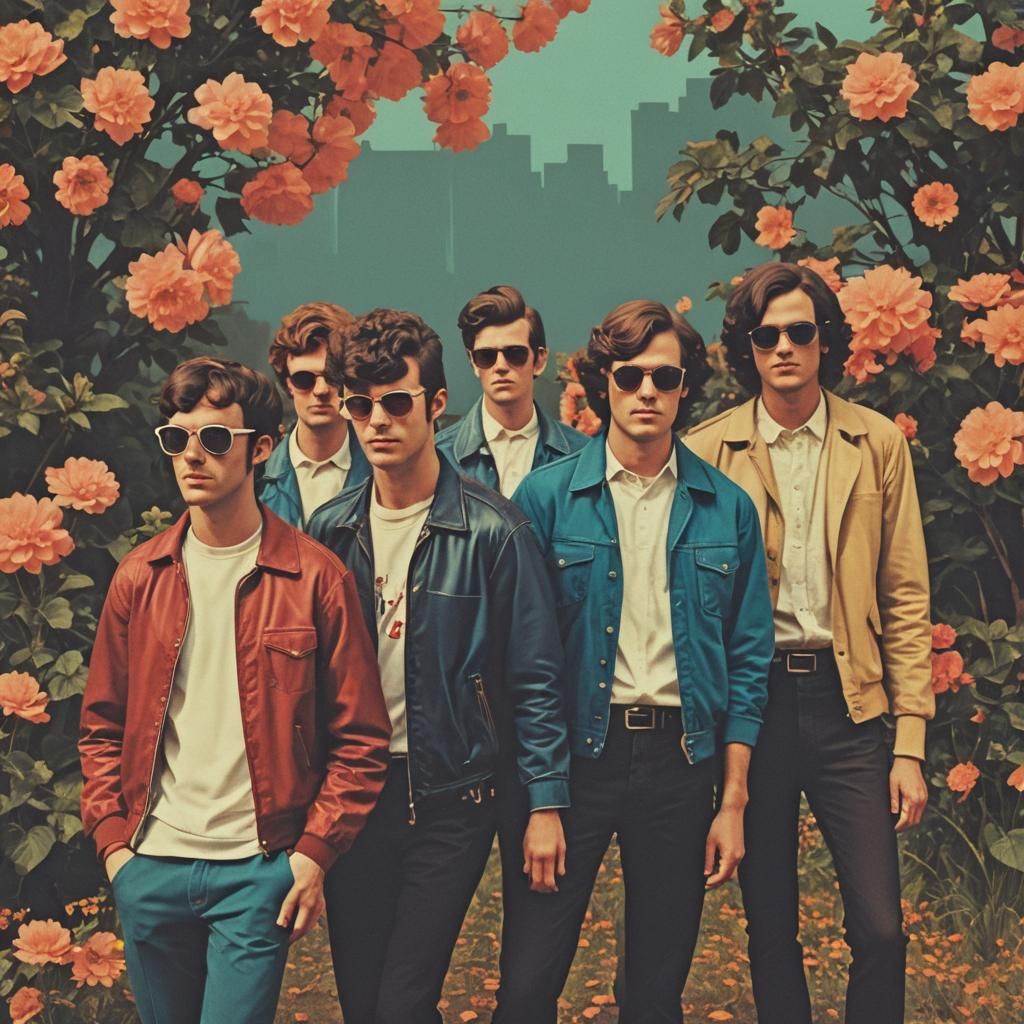 Retro Pop Band Album Cover Art