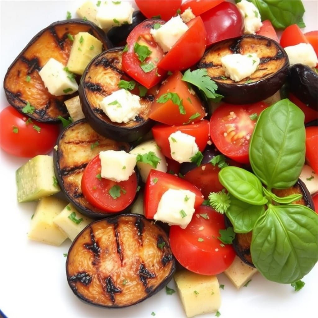Mediterranean Garden Scene with Fresh Salad