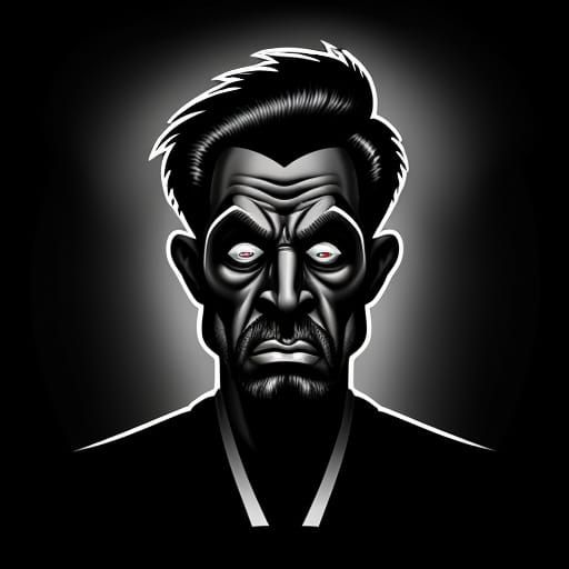 Fearless Face: Humorous Cartoon Confrontation