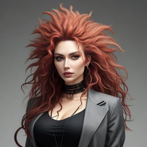 Woman with Wild, Voluminous Hair Portrait