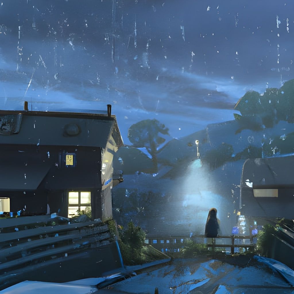 Anime Cold Night, Ghibli Style, Makoto Shinkai